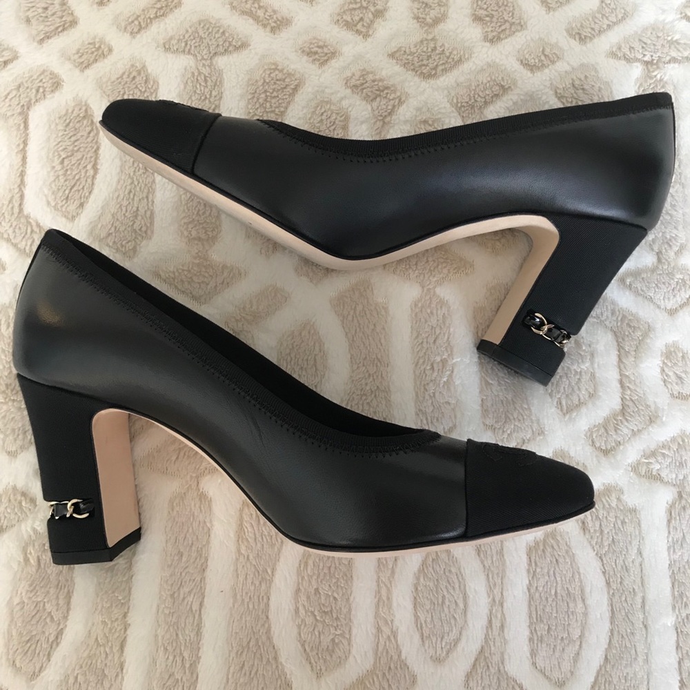 Chanel black pumps 3” almond toe (seasonal 2018)